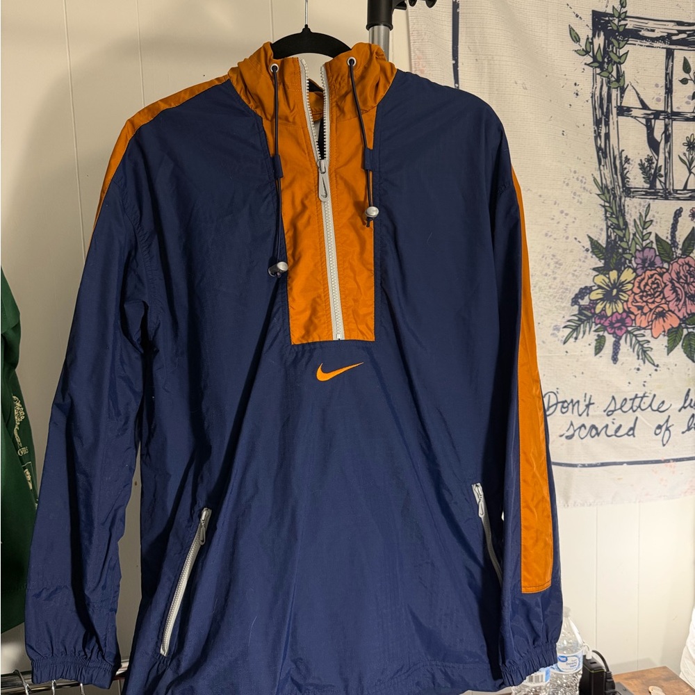 Nike Men's Blue and Orange Windbreaker